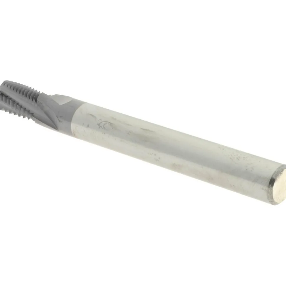 Helical Flute Thread Mill: 1/4-18, Internal, 4 Flute, 0.3750" Shank Dia, Solid Carbide