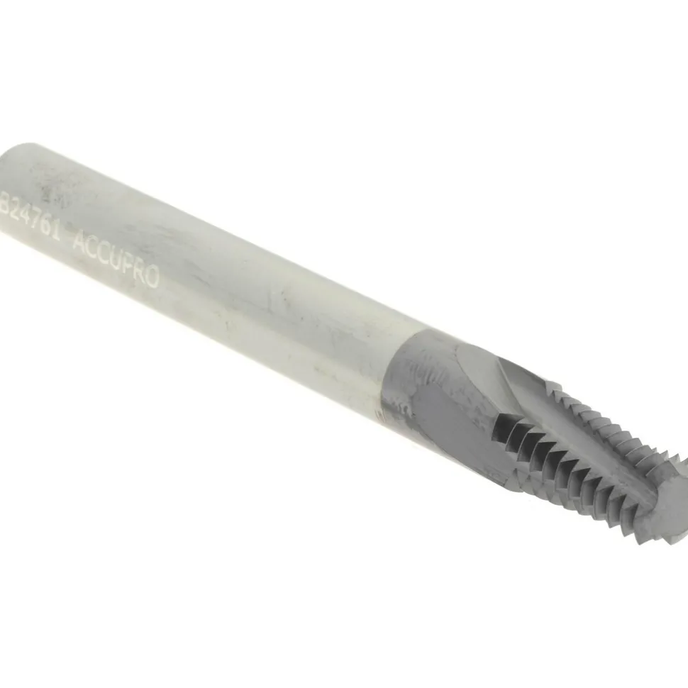 Helical Flute Thread Mill: 1/4-18, Internal, 4 Flute, 0.3750" Shank Dia, Solid Carbide
