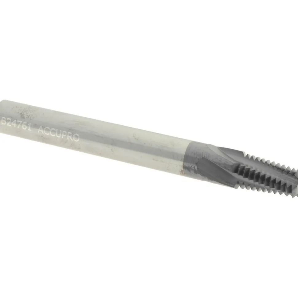 Helical Flute Thread Mill: 1/4-18, Internal, 4 Flute, 0.3750" Shank Dia, Solid Carbide