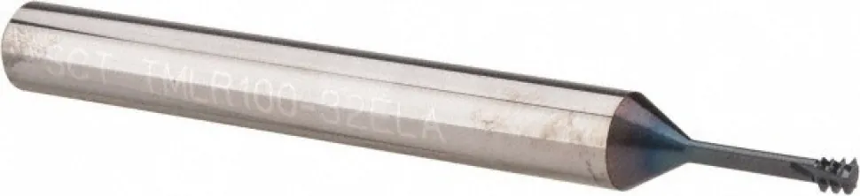 Helical Flute Thread Mill: #6-32, Internal, 3 Flute, 0.2500" Shank Dia, Solid Carbide