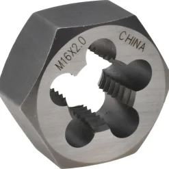 Hex Rethreading Die: M16x2, Right Hand, Carbon Steel