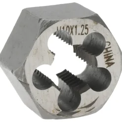 Hex Rethreading Die: M10x1.25, Right Hand, Carbon Steel