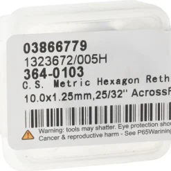 Hex Rethreading Die: M10x1.25, Right Hand, Carbon Steel