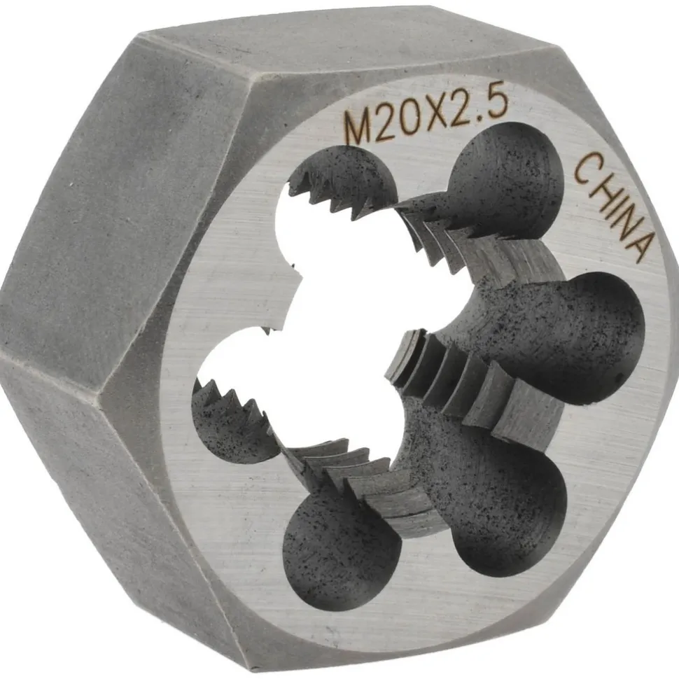 Hex Rethreading Die: M20x2.5, Right Hand, Carbon Steel
