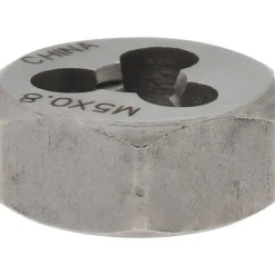Hex Rethreading Die: M5x0.8, Right Hand, Carbon Steel
