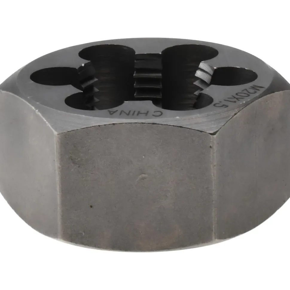 Hex Rethreading Die: M20x1.5, Right Hand, Carbon Steel