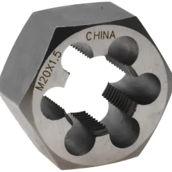 Hex Rethreading Die: M20x1.5, Right Hand, Carbon Steel