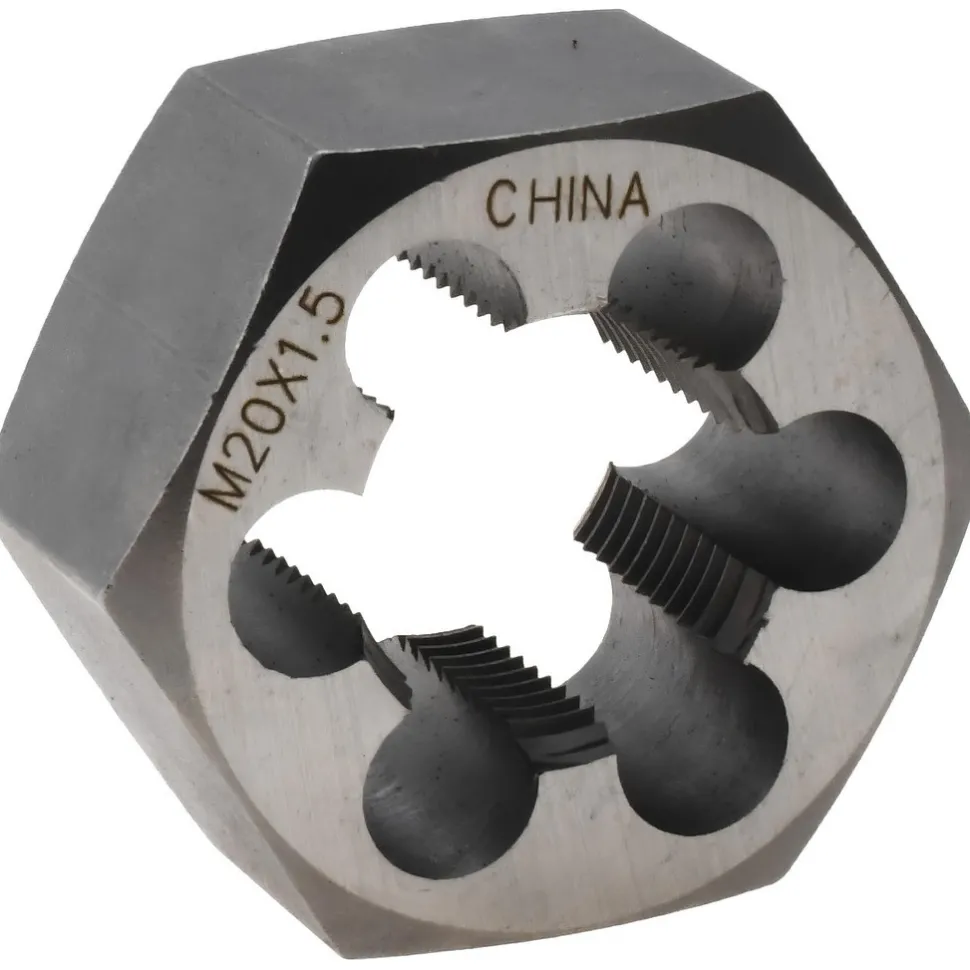 Hex Rethreading Die: M20x1.5, Right Hand, Carbon Steel