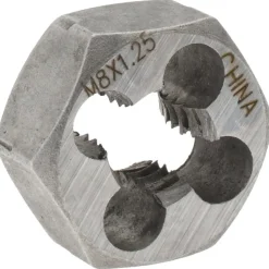 Hex Rethreading Die: M8x1.25, Right Hand, Carbon Steel
