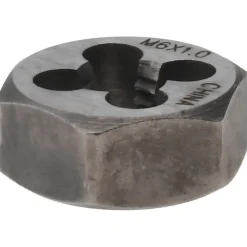 Hex Rethreading Die: M6x1, Right Hand, Carbon Steel