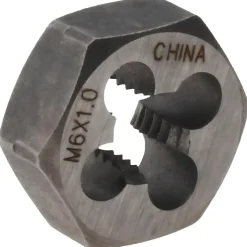 Hex Rethreading Die: M6x1, Right Hand, Carbon Steel