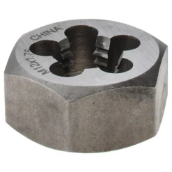 Hex Rethreading Die: M12x1.75, Right Hand, Carbon Steel