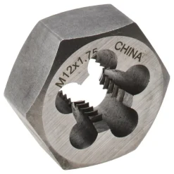 Hex Rethreading Die: M12x1.75, Right Hand, Carbon Steel
