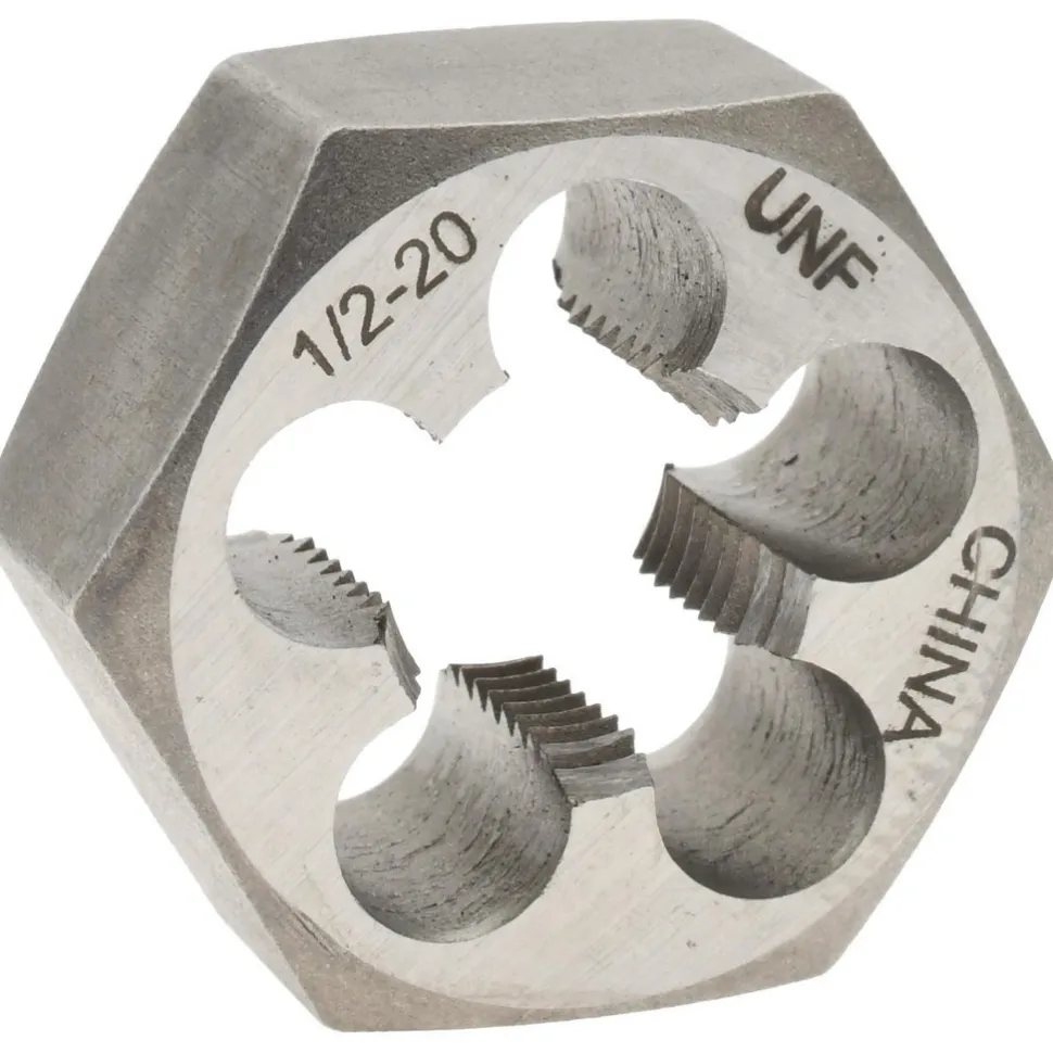 Hex Rethreading Die: 1/2-20, Right Hand, Carbon Steel