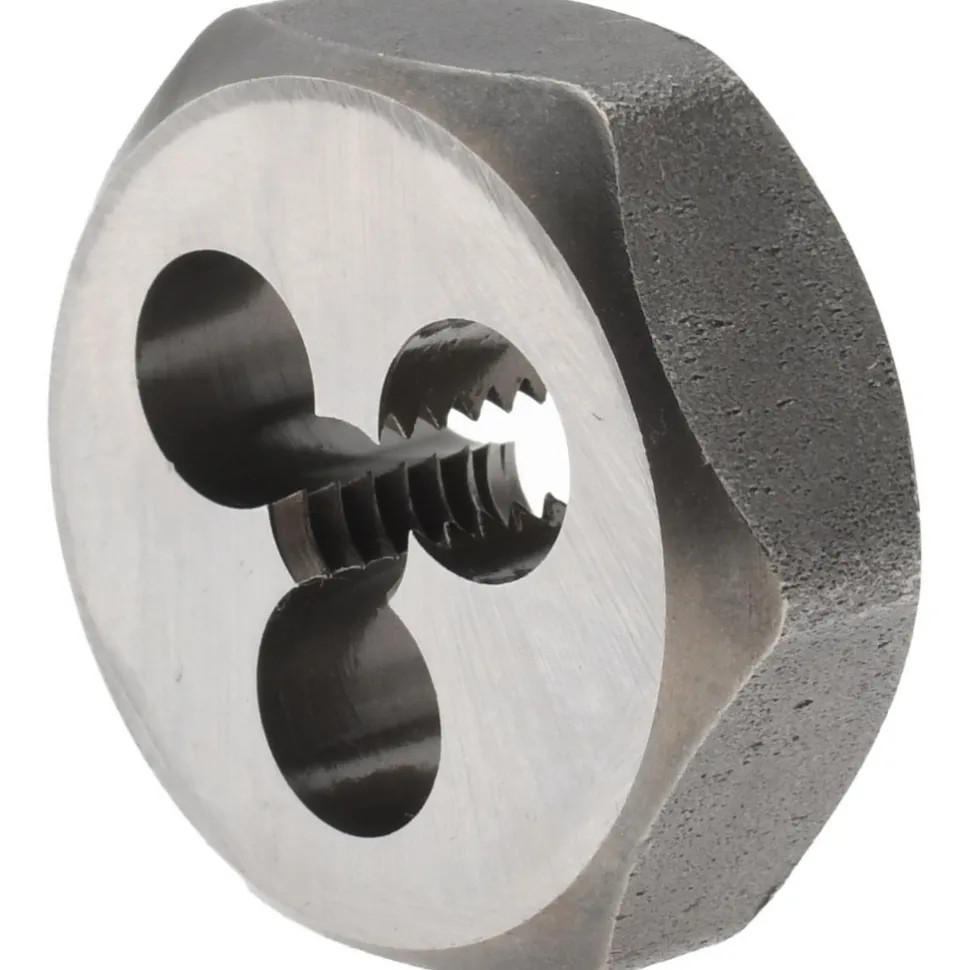 Hex Rethreading Die: 1/4-20, Right Hand, 1" Hex, Carbon Steel