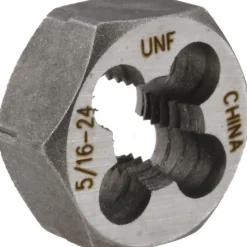 Hex Rethreading Die: 5/16-24, Right Hand, Carbon Steel