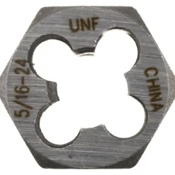 Hex Rethreading Die: 5/16-24, Right Hand, Carbon Steel