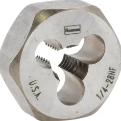 Hex Rethreading Die: 1/4-28, Right Hand, Carbon Steel