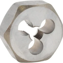 Hex Rethreading Die: 1/4-28, Right Hand, Carbon Steel