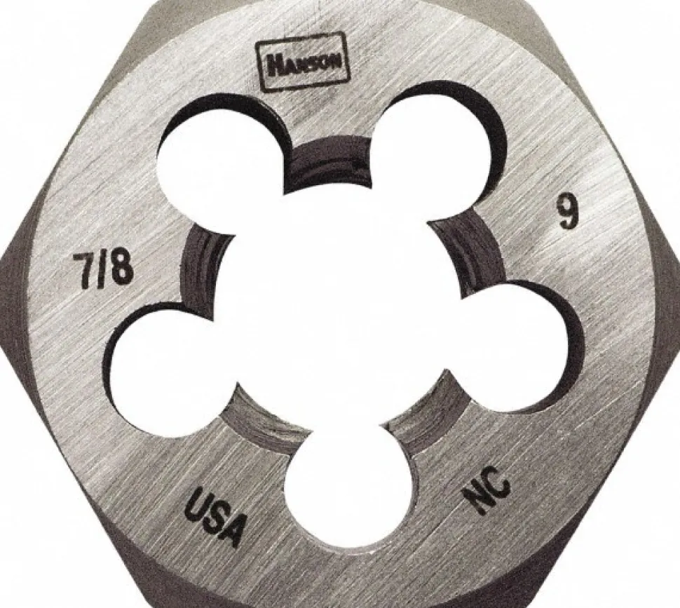 Hex Rethreading Die: 1-8, Right Hand, Carbon Steel