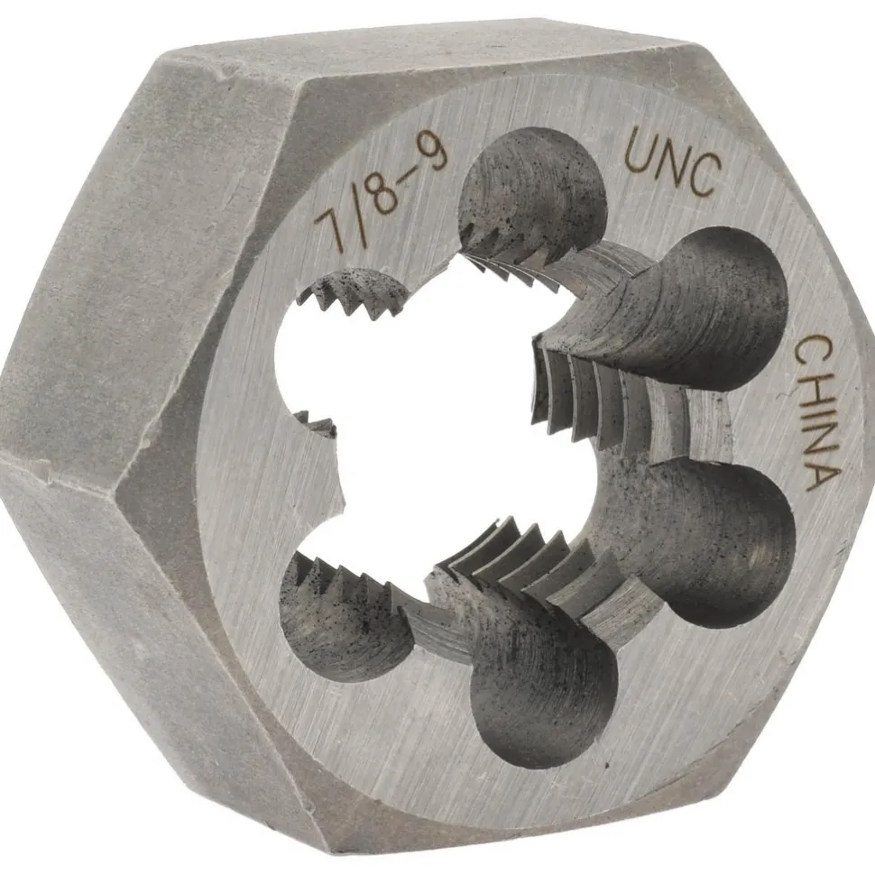 Hex Rethreading Die: 7/8-9, Right Hand, Carbon Steel