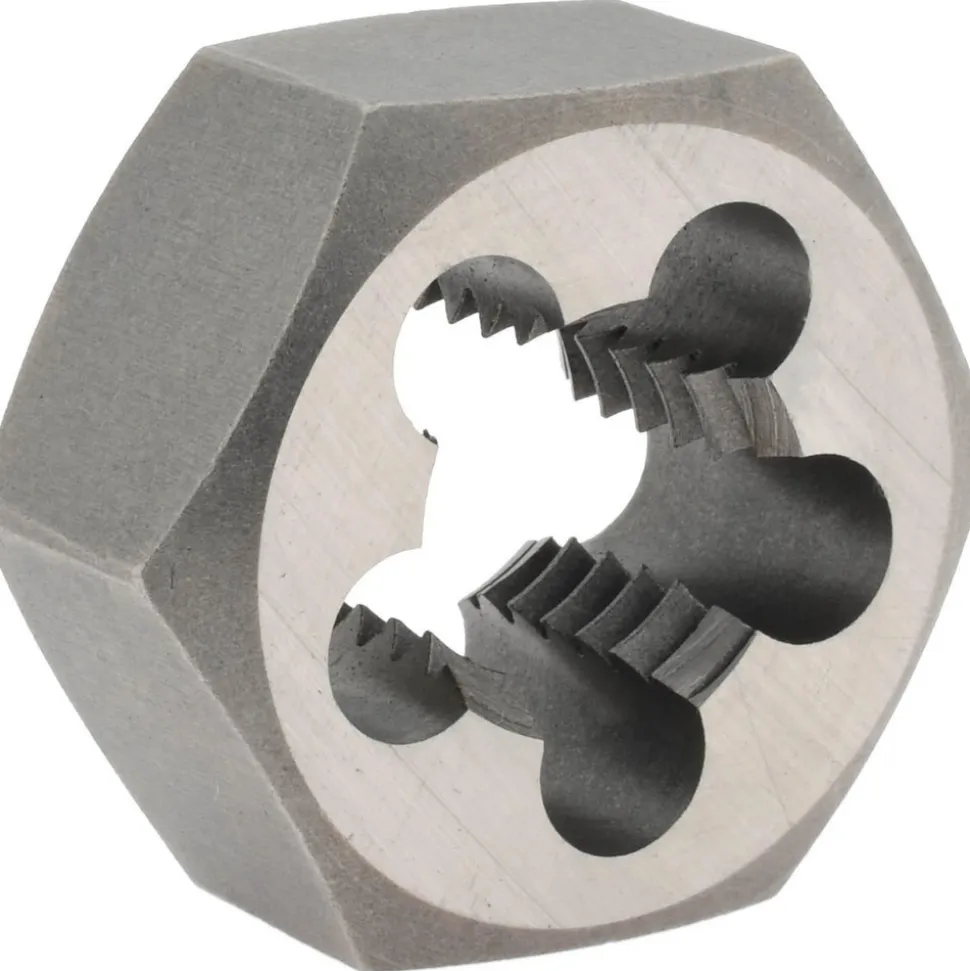 Hex Rethreading Die: 5/8-11, Right Hand, High-Speed Steel