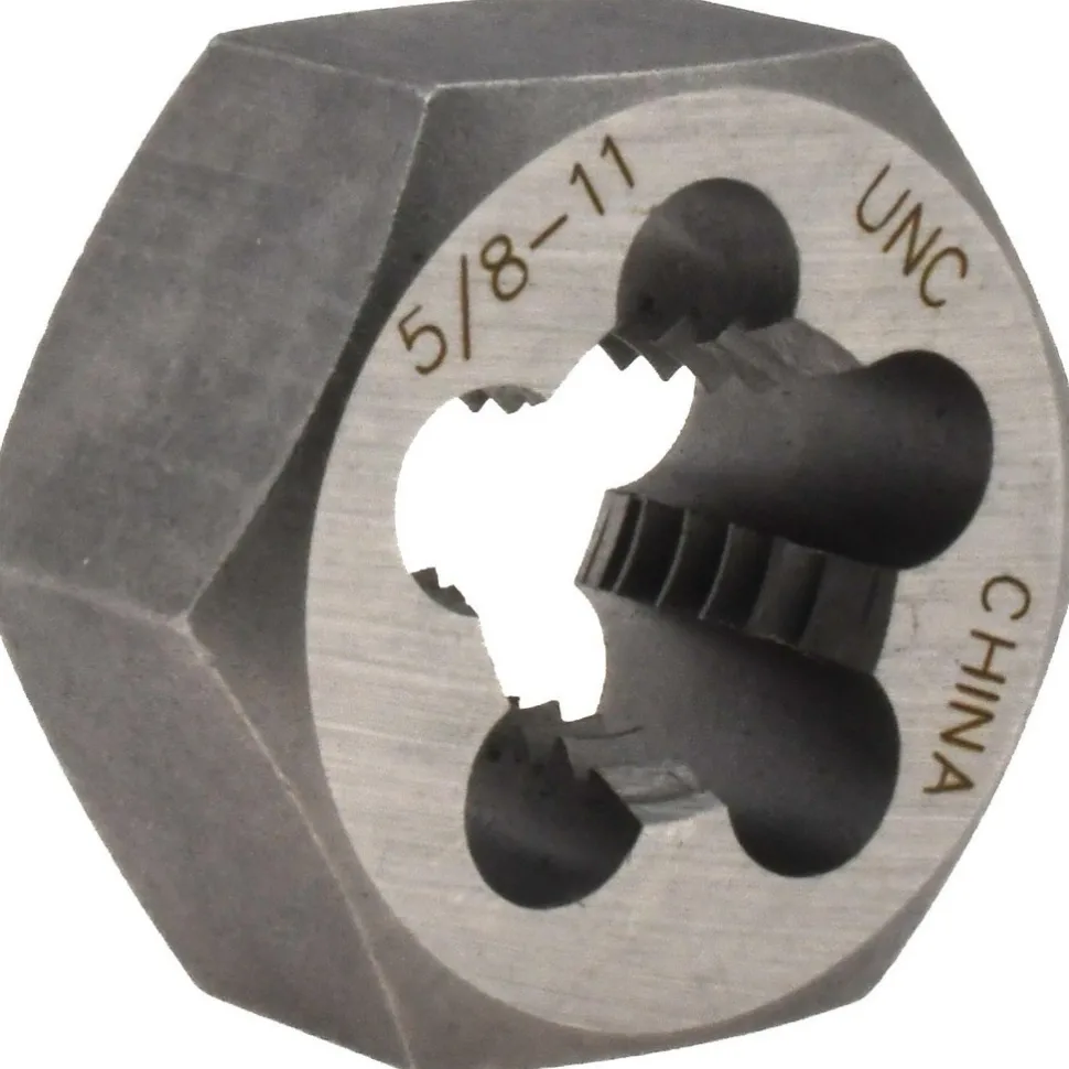 Hex Rethreading Die: 5/8-11, Right Hand, Carbon Steel