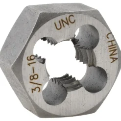 Hex Rethreading Die: 3/8-16, Right Hand, Carbon Steel