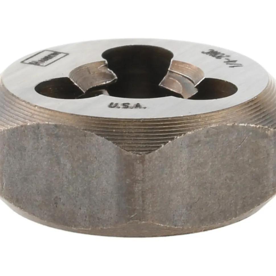 Hex Rethreading Die: 1/4-20, Right Hand, Carbon Steel