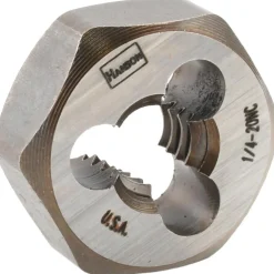 Hex Rethreading Die: 1/4-20, Right Hand, Carbon Steel