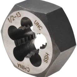 Hex Rethreading Die: 1/2-13, Right Hand, High-Speed Steel