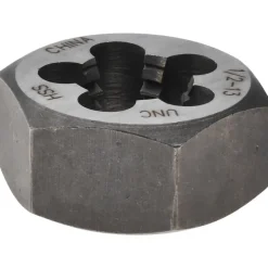 Hex Rethreading Die: 1/2-13, Right Hand, High-Speed Steel