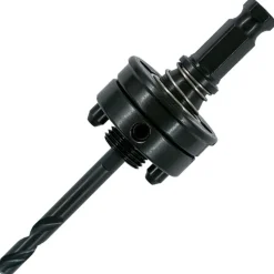 Hole Saw Arbor: 6" Saw Dia, Hex Shank, Drill Pilot