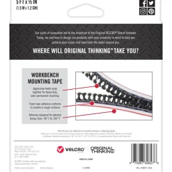 Hook & Loop: Shape: Roll; Tape Width: 0.50 in; Tape Length: 10 ft; Color: Black