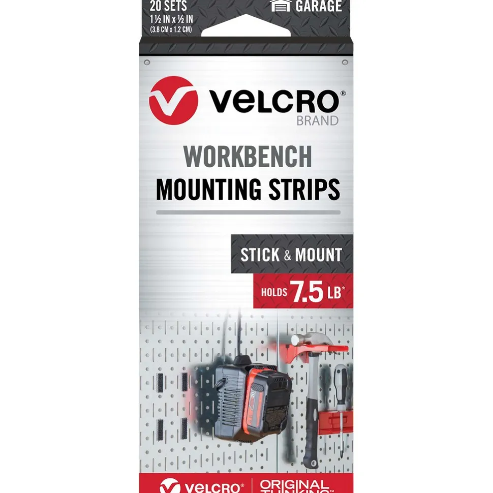 Hook & Loop: Shape: Strip; Tape Width: 0.50 in; Tape Length: 1.5 in; Color: Black