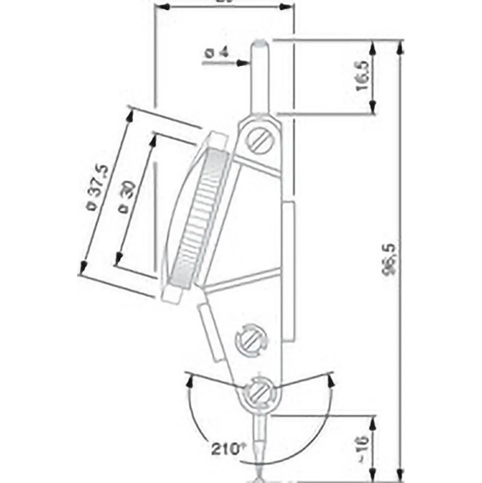Horizontal Dial Test Indicator: 0.0160" Max, 0-5-0 Dial Reading