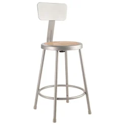 24 Inch High, Stationary Fixed Height Stool with Adjustable Height Back