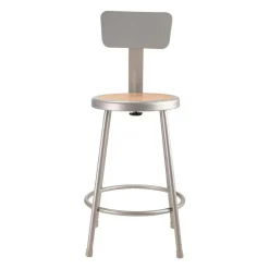 24 Inch High, Stationary Fixed Height Stool with Adjustable Height Back