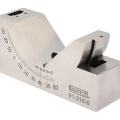 3-3/4 Inch Long x 1-3/16 Inch Wide x 2 Inch High, Tool Steel, 0 to 60° Adjustable Angle Block