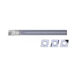 Indexable Boring Bar: ACBC187F5R, 0.2200" Min Bore, Right Hand, 5.000 deg Lead Angle, Solid Carbide (Shank) & Steel (Head)