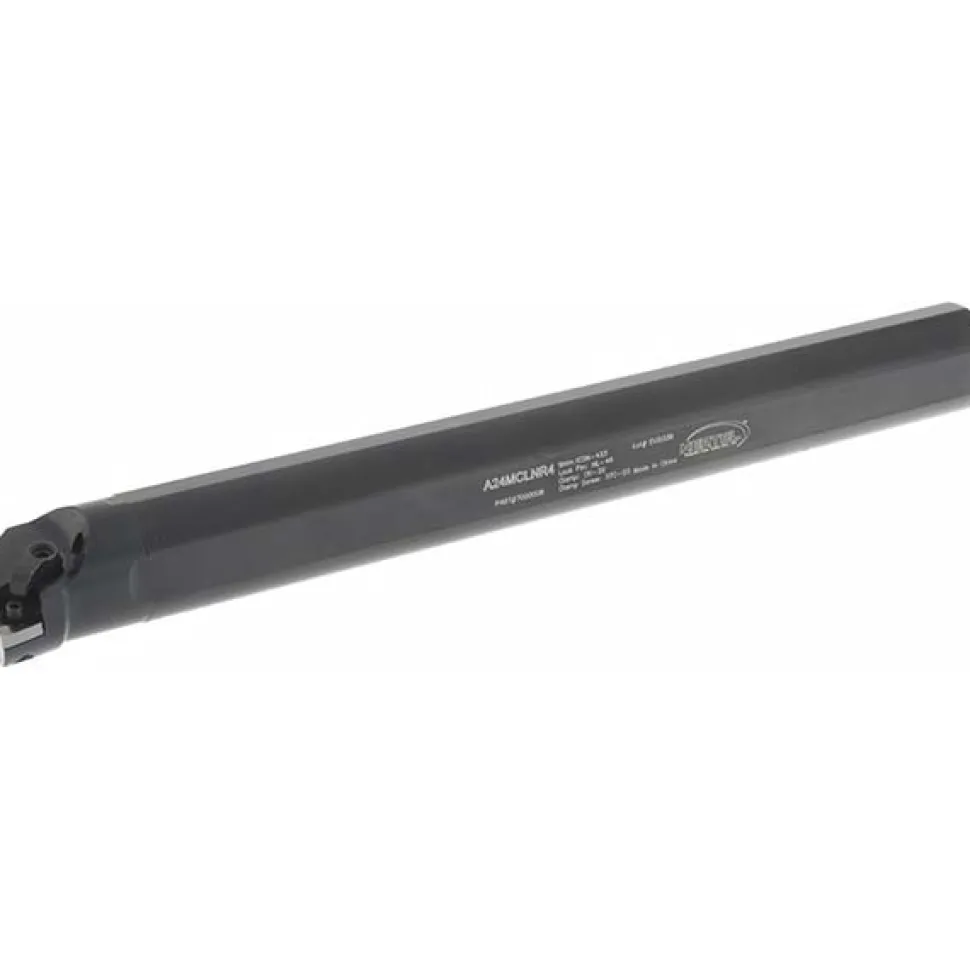 Indexable Boring Bar: A24MCLNR4 1-1/2", 1.7600" Min Bore, Right Hand, -5.000 deg Lead Angle, Steel