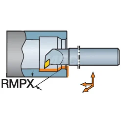 Indexable Boring Bar: A08M-SDUCR2, 18.50 mm Min Bore, Right Hand, 12.70 mm Shank Dia, 0.000 deg Lead Angle, Steel