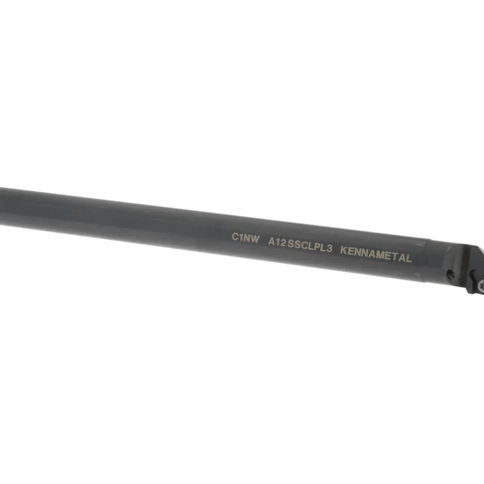 Indexable Boring Bar: A12SCLPL3, 23.62 mm Min Bore, Left Hand, 19.05 mm Shank Dia, -5.000 deg Lead Angle, Steel