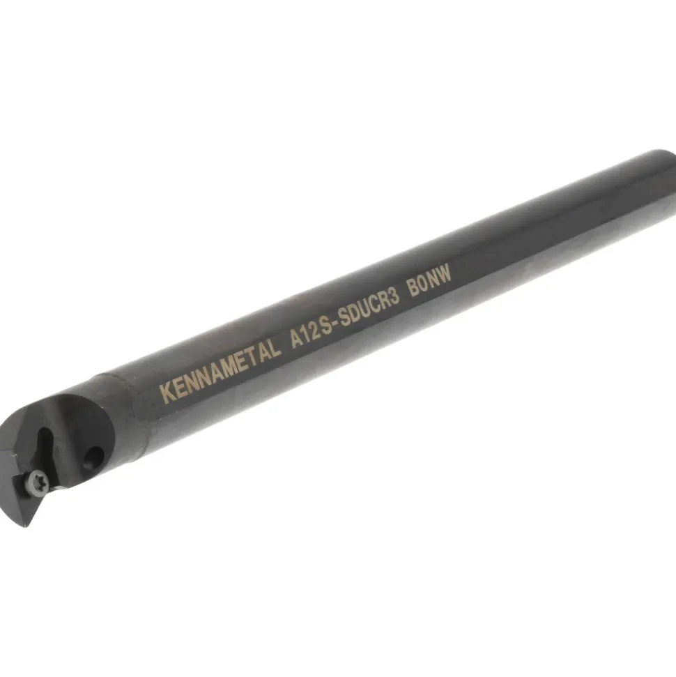 Indexable Boring Bar: A12SSDUCR3, 24.89 mm Min Bore, Right Hand, 19.05 mm Shank Dia, -3.000 deg Lead Angle, Steel