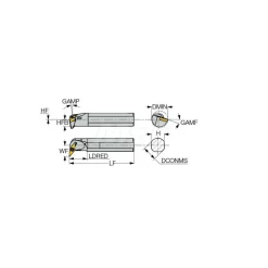 Indexable Boring Bar: A-SVUNR 12-2.5, 1.0400" Min Bore, Right Hand, -7.000 deg Lead Angle