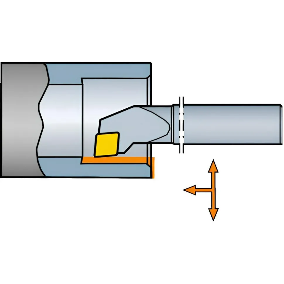 Indexable Boring Bar: E08R-SCLCR2, 15.20 mm Min Bore, Right Hand, 12.70 mm Shank Dia, 0.000 deg Lead Angle, Solid Carbide