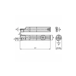 Indexable Boring Bar: E06STFPR2 KWH, 12.19 mm Min Bore, Right Hand, 9.53 mm Shank Dia, Solid Carbide