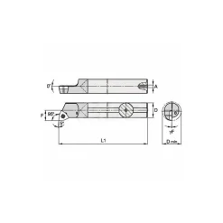 Indexable Boring Bar: E04SWLPR15 KWH, 8.15 mm Min Bore, Right Hand, 6.35 mm Shank Dia, -3.000 deg Lead Angle, Solid Carbide