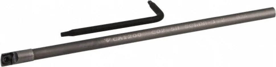 Indexable Boring Bar: .180 MIN.BORE 5/32SH, 0.1800" Min Bore, Right Hand, 7.000 deg Lead Angle, Solid Carbide (Shank) & Steel (Head)
