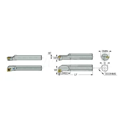Indexable Boring Bar: S-SCLCR 12-3, 0.9850" Min Bore, Right Hand, -5.000 deg Lead Angle, Steel